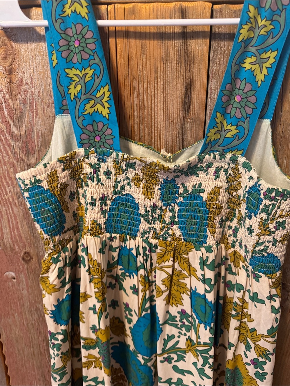 Natural Life Medium Blue, green, gold Floral Boho Sundress, New! - Picture 9 of 16